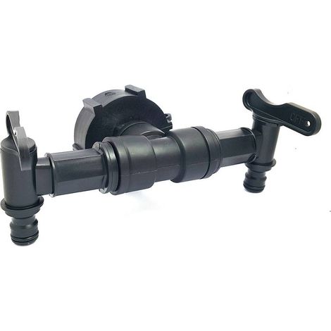 Raccord S60x6 avec 2 robinets et nez raccord rapide style Gardena (1/2)