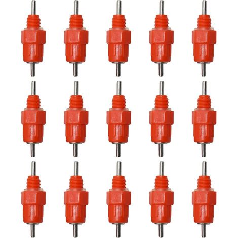 Buveurs Automatiques, Eau Mamelons Abreuvoirs, Abreuvoir de Volaille, Automatique Tétine Abreuvoir, pour Poulet Canard Volaille,15 Pcs (1/5)