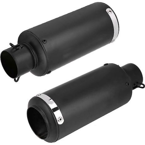 Pot d'échappement universel en acier inoxydable noir pour motos, compatible avec les motos cruiser. (1/5)