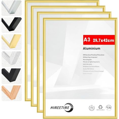Bilderrahmen A3 Metallrahmen Alu Gold A3(29,7x42cm) 4x (1/5)