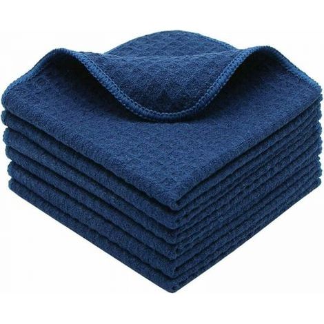 Navy Blue Dishcloths, 6-Pack, 30cm x 30cm, Kitchen Towels, Super Absorbent Microfiber Cleaning Cloth, Soft and Washable Kitchen Towels (1/3)