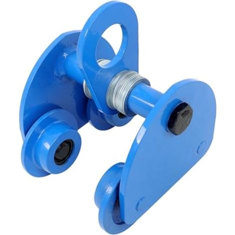 Chariot I-Beam avec capacité de 1 tonne, largeur réglable de 2,5 à 6 cm, en acier robuste avec roulettes à double voie (1/5)