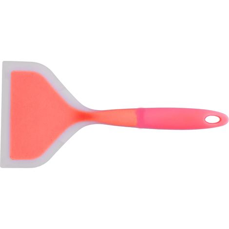Kochspatel, transparent, zweifarbig, Silikon, breite Öffnung, Bratspatel, Pfannkuchenspatel, frittierter Spatel für die heimische Küche (Orangefarbener Spatelkopf) (1/5)