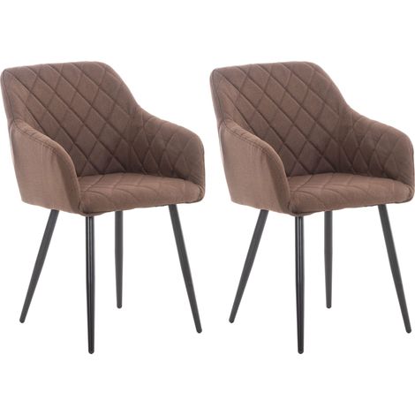 2er Set Esszimmerstuhl Shila braun Stoff