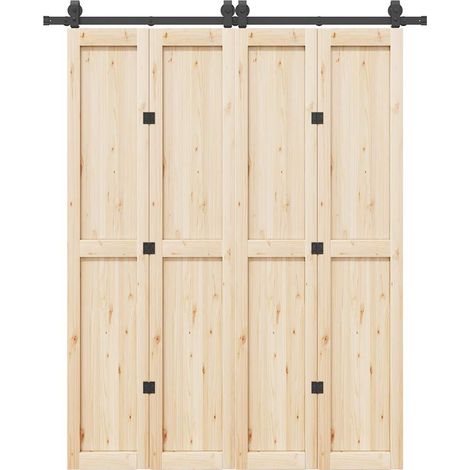 Kit de herrajes para puertas correderas acero negro 183 cm vidaXL (1/5)
