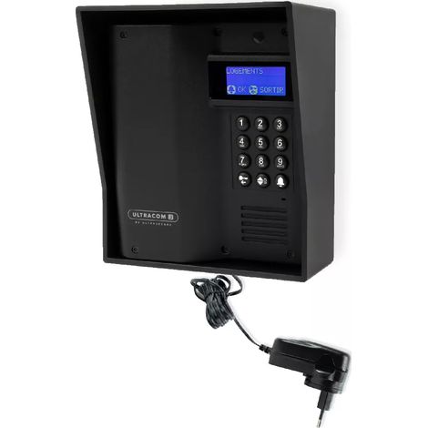 Platine de rue UltraCOM3 NOIRE avec visière noire + transformateur 12V (gamme UltraCOM) (1/5)