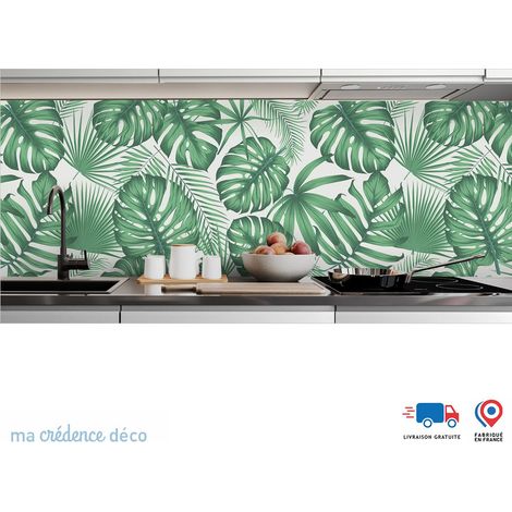 Crédence : Feuillage tropicale - Couleur Vert foncé - Alu composite - 60 - 120 (1/3)