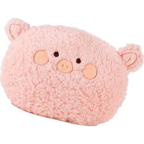 Weicher Plüschkissenbezug mit niedlichem Tiermotiv, dekoratives Heizkissen für Zuhause, Schlafzimmer, Büro, Rosa, 28 cm (1/5)