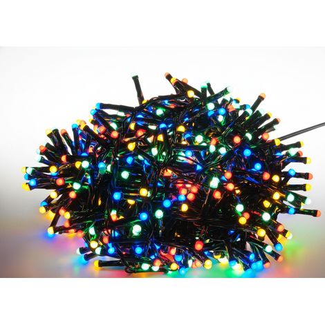 Catena Luminosa 1000 Mini palline luci LED Multicolor  lunghe 25 metri IP44 per inerno o esterno 8 Giochi di Luce giardino albero di natale