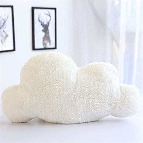 Coussin peluche nuage Peluche Oreiller en peluche Coussin décoratif en tissu Coussin en peluche Cadeau d'anniversaire pour enfants, Décoration chambre d'enfant Maison Chambre Blanc, 60 x 32 (1/5)