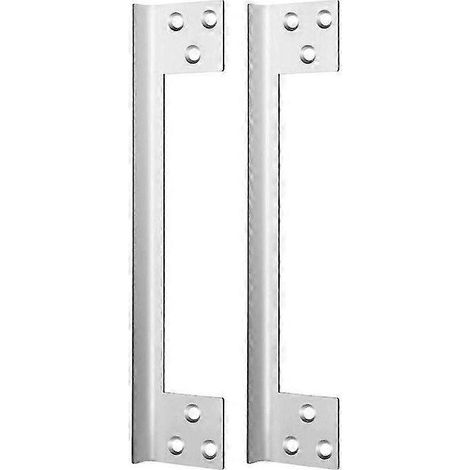 Lotto di 2 piastre di protezione per il dispositivo di chiusura della porta che si apre all'esterno di protezione, dispositivo di chiusura a forma di L, 18 cm (7 pollici). (1/5)