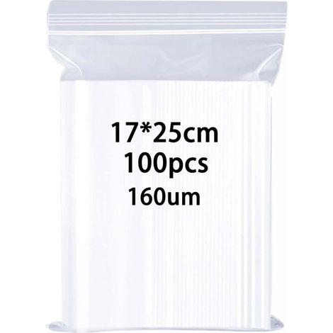 Sachets Plastiques Refermables 17x25cm Sachet Plastique Transparent Pochon Plastique Sachet Zip Stockage Hermétique Petits Objets (1/5)