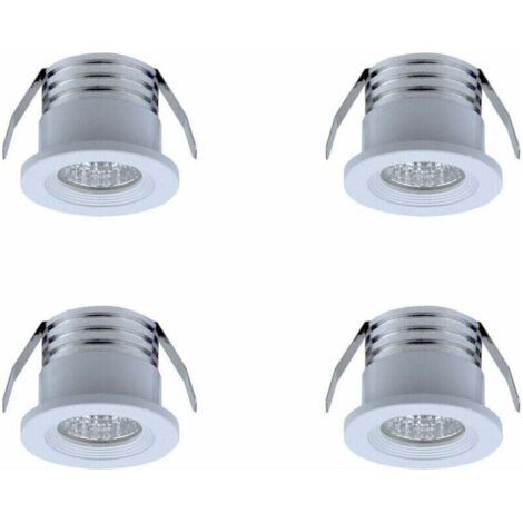 Lot de 4 mini spots LED encastrables 3W – Lumière chaude 3000K – Aluminium et verre – Angle 20-30° – IP22 pour intérieur