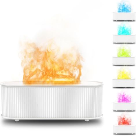 300ml Blanc Humidificateur d'air, Diffuseur d'Huiles Essentielles avec 7 LED Couleurs, D'Arrêt Automatique et Minuterie pour Chambre, Yoga, Spa (1/5)