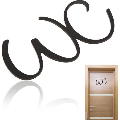 Plaque Toilette Autoadhésive - En Acrylique - Pour Porte Ou Mur Intérieur - Idéale Pour Invités - 1 Pièce (1/5)