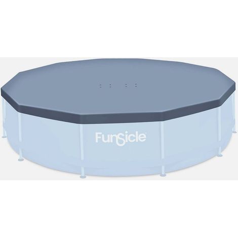 Funsicle Bâche de piscine tubulaire ronde Ø 3,66m Résistante aux intempéries Protection contre débris Installation facile (1/4)