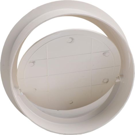 1 Clapet anti-retour PVC, vanne unidirectionnelle plastique blanc, pour ventilation cuisine salle de bain conduit 180mm (1/4)