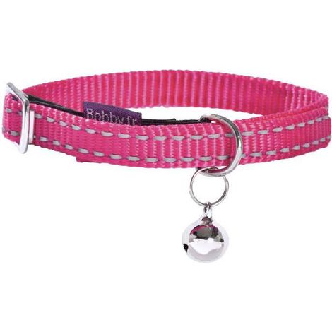 Collare in nylon fucsia con campanello modello Chat per gatti