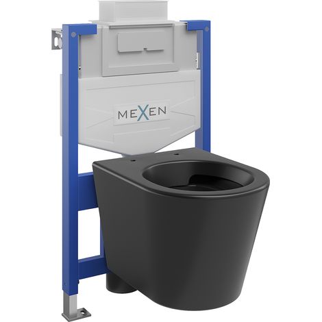 Mexen Rico juego empotrado WC bastidor Fenix XS-U con taza WC, negro mate - 6853372XX85 (1/3)