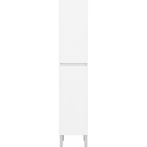 Mobile Alto Da Bagno Con 2 Ante E 6 Ripiani Salvaspazio Colonna Verticale Porta Asciugamani E Accessori Per Bagno Lavanderia Ripostiglio Design Moderno Minimal 182 x 30 x 35 cm Colore Bianco (1/5)
