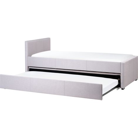 Cama nido tapizada en tela gris claro 90 x 200 cm cama para invitados Marmande (1/5)