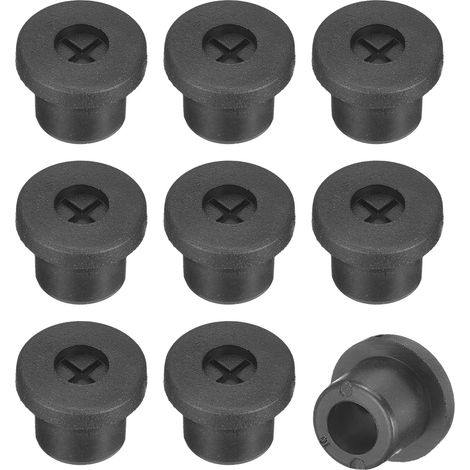 12 Pcs Passe-Câble pour Cordon, 10mm Passe-Câble de Bureau en Caoutchouc Flexible Grommets de Fil Cache-Trou pour Bureau Organisateur de Câbles d'Ordinateur, Noir (1/5)