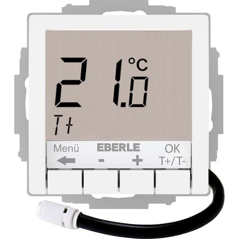 Eberle 527816455504 UTE 4100-F-RAL9010-G-55 Thermostat d'ambiance encastré Chauffage/refroidissement