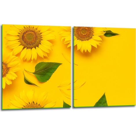 2 plaques de protection en verre pour cuisinière 40x52 à motif floral (1/5)