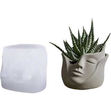 Moule à vase en silicone et plâtre moule à fleurs et plantes pot à succulentes DIY décoration intérieure (1/5)