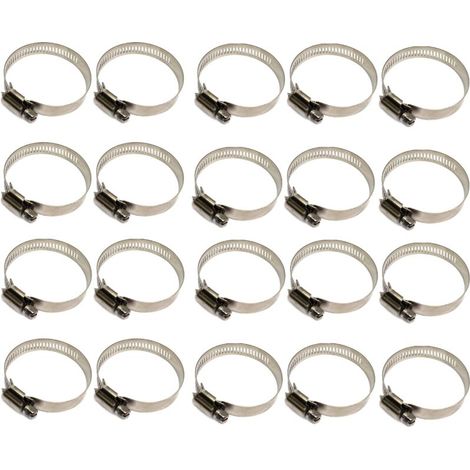 20 Pièces Collier De Serrage Tuyau, Collier De Serrage Tuyau Réglable 100-120mm, 304 Collier De Serrage Inox, Collier Serrage Métallique, Pour Tuyau, Home Gaz, Famille Tuyau D'eau, Câble, Rob (1/5)