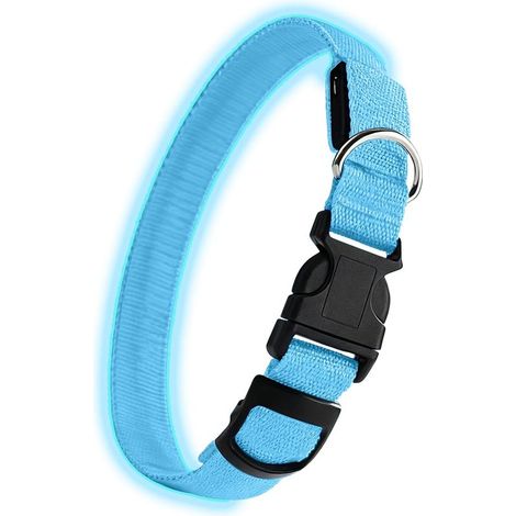 Collier lumineux pour chien - Collier réfléchissant à ouverture rapide avec lumière, adapté aux animaux âgés. (1/5)
