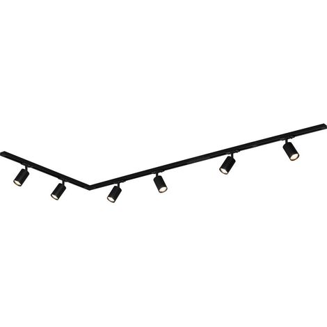 Système de rails Briloner Rail, kit complet, 6 spots GU10, orientables, pivotants, noir, 2,25 m (1/5)