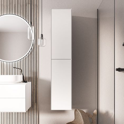 BERNSTEIN - Mobile bagno sospeso 35x35x170cm (LxPxA) Bianco opaco 2 ante cerniere sinistra/destra - MILOU	Bianco opaco