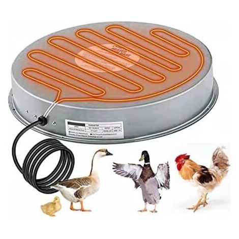 Base chauffante pour abreuvoir de volaille, chauffe-eau pour poules en hiver, chauffe-eau pour fontaine à eau pour volailles, chauffe-eau pour animaux de compagnie avec thermostat pou (1/5)
