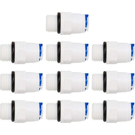 CCYKXARapide Raccordement Eau Purificateur Tube Raccord Pousser vers Connecteur Eau Tuyau Joints pour RO Système Osmose Tube droit 1/4 "BSP mâle -1/4" OD (1/5)