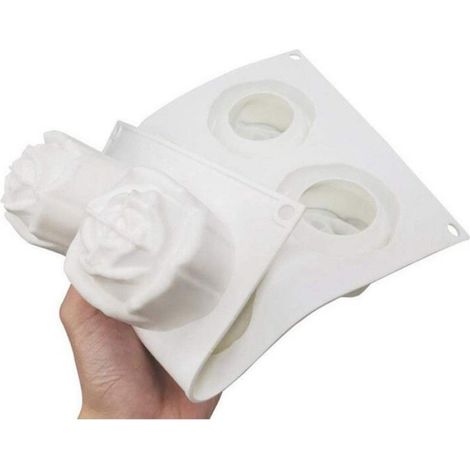 Moule À Gâteau En Silicone - 6 Emplacements Forme De Rose - Pour Desserts Chocolat Glace Pâtisserie - 1 Pièce (1/5)