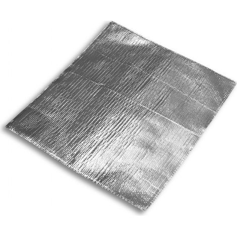 Adhesivo de aluminio con forma de OVNI para protección térmica contra el escape, 19 x 17 cm.