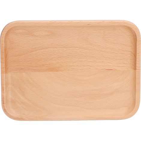 Plateau de service rectangulaire en bois pour dîner, boissons, snacks, assiette à plateau pour maison et restaurants (1/5)