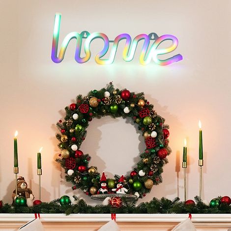 Insegna al neon con schermo LCD – USB/batteria – decorazione da parete – festa/matrimonio – regalo – Natale (1/5)