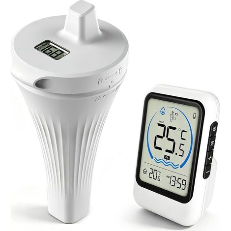 Wireless Wi-Fi pool thermometer with app, floating pool thermometer, IP68, water thermometer with outdoor sensor, with display screen, for bathtub, aquarium, jacuzzi (1/5)