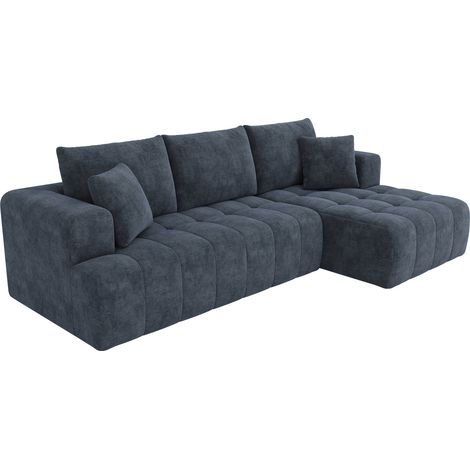 Sofá nube esquinero modular en L de chenilla azul MODENUIT (1/5)