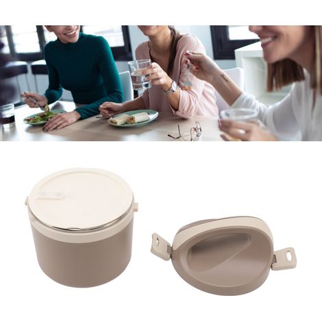 Boîte à lunch isotherme en acier inoxydable, boîte hermétique pour aliments, boîte à lunch portable, boîte bento, cadeau, marron (1/5)