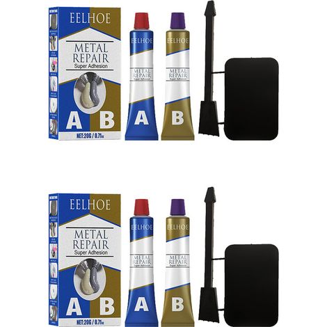 NICOLA 2 pièces pour réparer les défauts de moulage, pâte de réparation métallique, colle AB, 40g (1/4)