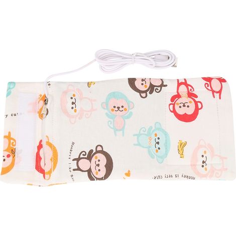 Biberon chauffant portable USB pour bébé, chauffe-biberon voyage thermostaté, housse chauffante singe, réchauffeur de biberon nomade. (1/5)