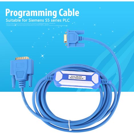 Câble de programmation TTY bleu en PVC pour automate programmable Siemens série S5 6ES5734-1BD20 (1/5)