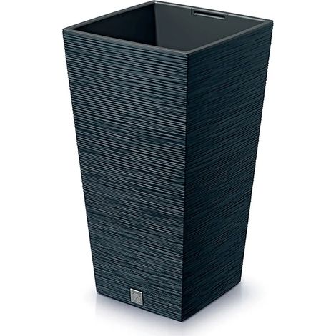 MACETERO COLOR ANTRACITA, CON DEPÓSITO, COLECCIÓN FURU, DE 34,5 X 34,5 X 66 CM, CAPACIDAD DE 24 L. (1/3)