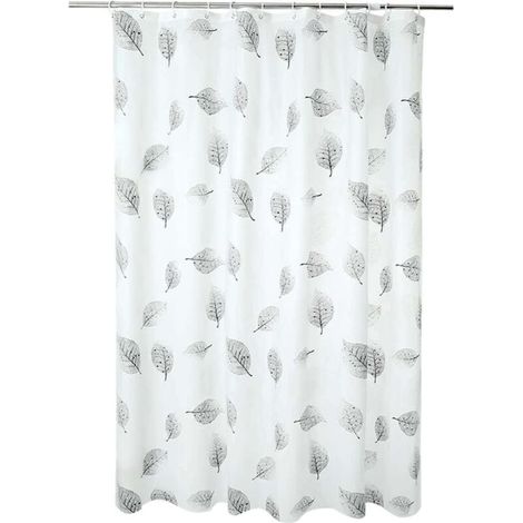 Duschvorhang, waschbares Duschvorhang-Set, Duschvorhang aus PEVA-Material für Badezimmer, mit Duschvorhanghaken, geeignet für Badewannen und Duschräume (kleines Blattmuster).