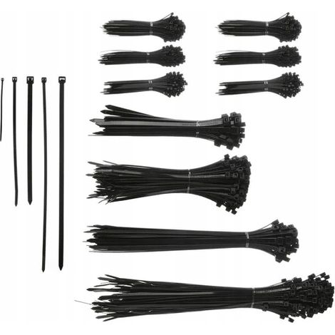Juego de bridas para cables Parkside, 251 piezas (Negro)