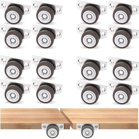 16 poulies de support anti-porte, roues directionnelles linéaires pour pieds de table, rouleaux fixes latéraux, 1pouces, marron (1/4)