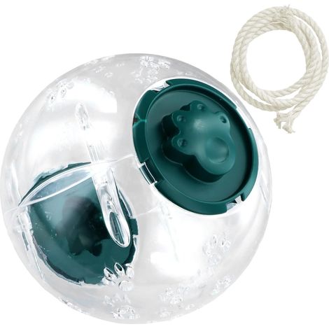 Palla trasparente per criceti da 15 cm, adatta ad animali domestici come criceti, porcellini d'India e ricci. Realizzata in plastica, di colore verde.